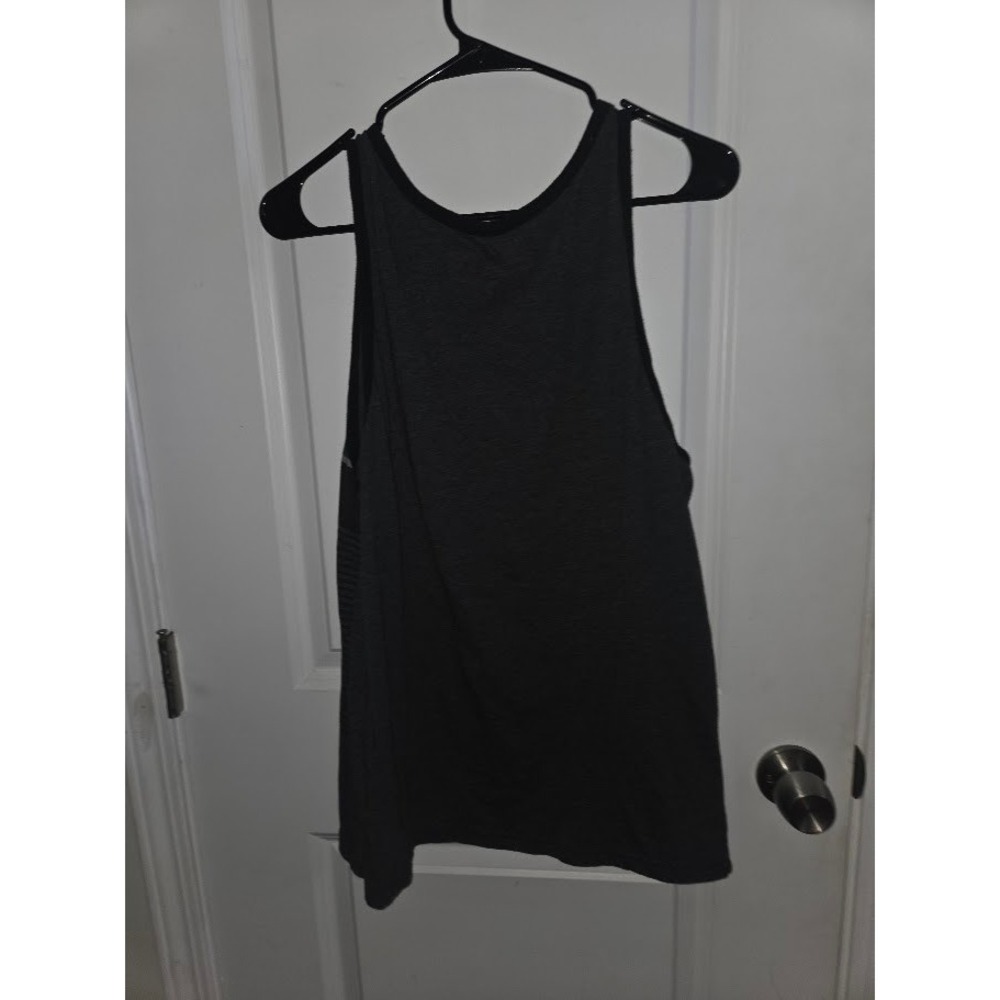 Quiksilver Mens Tank Top Medium Gray Striped Premium Fit Sleeveless Shirt - Picture 3 of 5